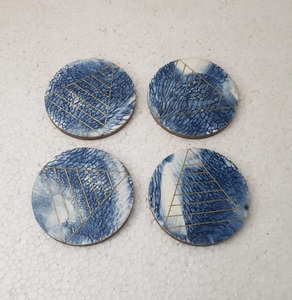 Posavasos de resina de madera de Color con forma de tamaño personalizado más vendidos, Juego de 4 accesorios para té, posavasos de resina epoxi de madera de cedro - Product Image 2