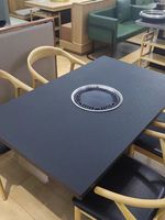 Table de barbecue sans fumée en pierre frittée noire mate de qualité supérieure