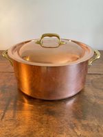 Cazuela de metal de gran venta, gran capacidad de almacenamiento, servidor de plato de mano de metal inoxidable, estufa de gas, cazuela personalizada segura