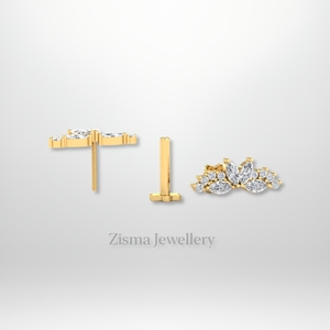 Pendientes trepadores de oreja de diamante de lujo 14K 18K oro sólido Piercing joyería Real laboratorio cultivado y diamantes naturales IGI GIA certificado - Product Image 6