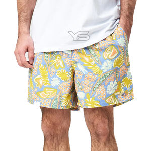 กางเกงผ้าโพลีเอสเตอร์สำหรับผู้ชาย, ผ้าใยสังเคราะห์พิมพ์ลายแบบไม่ทอเอวกลางระบายอากาศได้ดีเหมาะกับการ100% สไตล์ลำลอง - Product Image 1