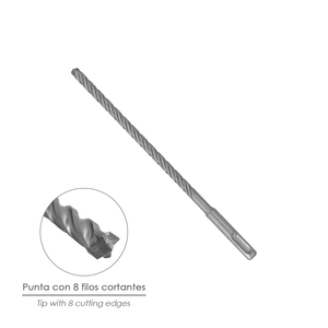 Trapano SDS Plus Wolfpack con 8 Punte da Taglio Speciali per Cemento Armato O/ 8 x 210 mm. - Product Image 3