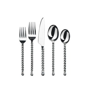 Venta al por mayor hecho a mano en India cubertería moderna de acero inoxidable juego de cubiertos de plata pulida reutilizable - Product Image 6