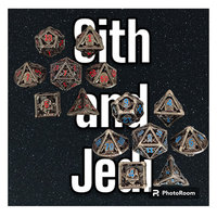 Dés en métal personnalisés LM pour D&D, étoiles creuses, RPG Jedi avec boîte en étain gratuite et logo personnalisé