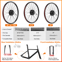 Kit de conversion de vélo électrique Bafang 48V 500W 26" 27.5" 700C 28" 29" avec moteur de moyeu sans balais et écran DZ40