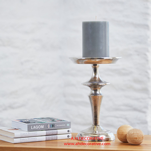 Bougeoir décoratif en aluminium pour la décoration de table et de comptoir Bougeoir en T de luxe plaqué argent fait à la main pilier - Product Image 3