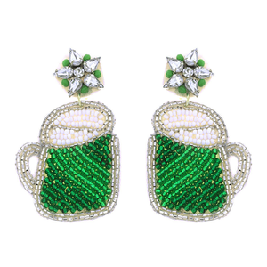 Pendientes de Fiesta para Mujer con Bordado de Cuentas de Diseño, Hechos con Cuentas de Vidrio 100% para un Look Glamuroso - Product Image 6