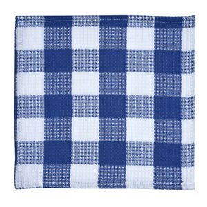 Lot de 8 serviettes textiles 100% coton gaufré, motif à carreaux gris et blanc, taille 12x12 pouces - Product Image 6