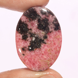 Rhodonite Oval Cabochon piedra preciosa suelta Rosa opaca piedra al por mayor joyería de plata que hace plata 10x14mm - Product Image 2