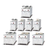Cuisinière à pâtes au gaz commerciale avec armoire, 6 paniers, bouilloire à nouilles, cuisinière à pâtes en acier inoxydable