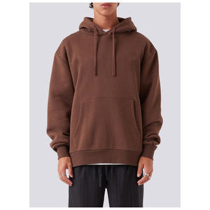 Sudaderas con capucha de gran tamaño de estilo americano con hombros caídos en blanco para hombres 100% algodón suave de secado rápido con bordado - Product Image 1