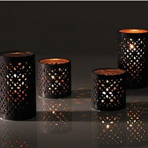 Portavelas votivo de Metal de primera calidad, duradero, funcional, elegante, acento, perfecto para interiores y exteriores, iluminación nocturna romántica - Product Image 1