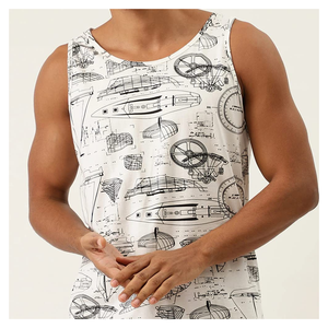 Débardeur décontracté pour homme, imprimé numérique, tricoté, respirant, écologique, grande taille, coupe ample, fabriqué au Pakistan – Meilleure vente - Product Image 2