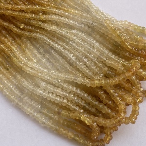 2mm 3mm 4mm Saphir Jaune Naturel Ombré Ombre Pierre Facettes Rondelle Pierres Précieuses Perles Brins au Prix de Gros Usine 2025 - Product Image 5