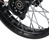 JFGRACING Expédition rapide en stock, pièces de modification de roue arrière CNC de 12 pouces, jeu de roues de moto pour Yozma IN10, moto électrique tout-terrain