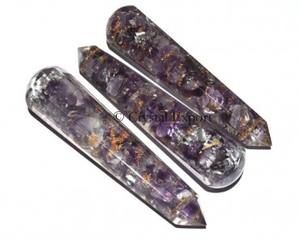 Venta al por mayor de varitas de masaje orgonita en capas de 7 Chakras, artesanías de piedras preciosas suaves vikingo Reiki Feng Shui enérgico religioso pulido - Product Image 3