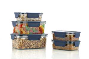 Recipientes Herméticos para Refrigerador con Tapas Clásicas de PET, Organizador Multiusos para Cocina, Legumbres, Cereales, Especias y Más, Color Negro - Juego de 3, 30 ml y 900 ml - Product Image 4