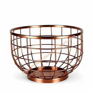 Elegante cuenco de rejilla de alambre de hierro y Metal de 10 pulgadas, Base elevada, cocina decorativa, mesa de comedor, cubierta de exhibición de almacenamiento, estilos de condominio - Product Image 5