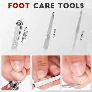 Premium Stainless Steel Manicure <b>Pedicure</b> <b>Set</b> With Nail Clippers, Scissors, Cuticle Pushers, Foot Care Tools - Product Image 5