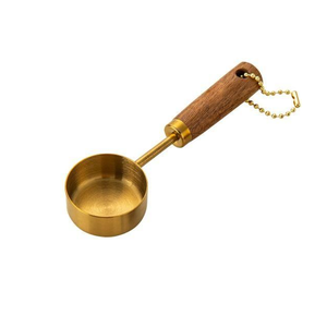 Brass <b>Measuring</b> Cups and <b>Spoons</b> With Wooden Handle for Dry/Liquid Ingredients Baking Used <b>Measuring</b> <b>Spoon</b> - Product Image 1
