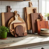 Planche à découper en bois naturel de qualité supérieure (acacia/érable/noyer), lavable au lave-vaisselle, écologique, accessoire de cuisine pour
