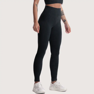 Mallas de yoga sin costuras de cintura alta elástica para mujer OEM, ropa activa para gimnasio, Fitness, ropa ajustada de diseñador para mujer - Product Image 5