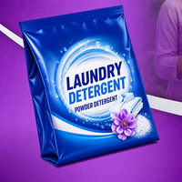 Sachet personnalisé vide thermoscellable à soufflets latéraux pour emballage plastique de lessive jetable en poudre