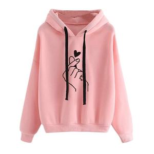 New Arrival Of Women's 100% Cotton Long Sleeve Round Neck Shoulder Slope Printed Comfortable Pullover Hoodie From Bangladesh - Product Image 6