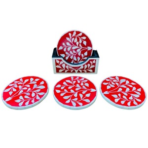 Juego de Posavasos de Lujo con Incrustaciones de Hueso |   Accesorios de Mesa Hechos a Mano - Product Image 1