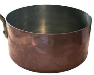 Sartenes de salsa de metal pulido antiguo con asa Artículos de cocina adecuados para uso doméstico Hotel y restaurante Sartenes de salsa de cobre pesado - Product Image 1