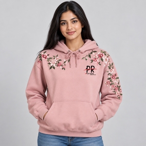 Sudadera con capucha bordada para mujer, diseñada para un estilo casual moderno, con tela acogedora, costuras hermosas y un atractivo versátil para el día a día. - Product Image 1