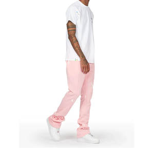 2024 nouveauté Logo personnalisé Flare empilé pantalons de survêtement/coton polaire hommes Streetwear survêtement pantalon pour vêtements de rue - Product Image 6