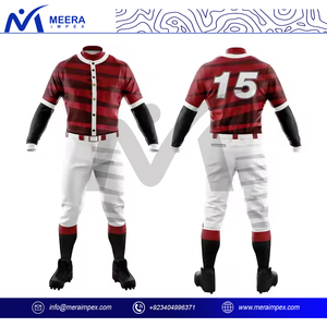 Pro Design Baseball Uniform Set for Men Custom Embroidery Button Jersey and Pants with <b>Elastic</b> <b>Waistband</b> for Tournament or Club - Product Image 2