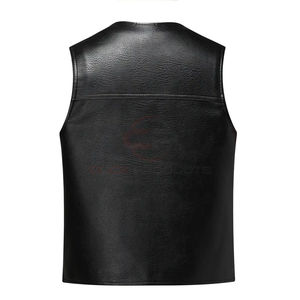 Gilet en cuir pour homme de haute qualité, design personnalisé, hiver, écologique et imperméable, vente en gros disponible - Product Image 3