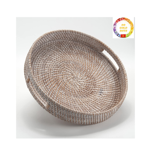 ถาดหวายสานสำหรับตกแต่งทำด้วยมือถาดเสิร์ฟอาหารและโต๊ะรับประทานอาหารถาดหวายเป็นมิตรต่อสิ่งแวดล้อม - Product Image 2
