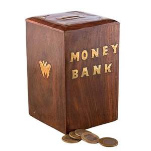 กล่องเงินรูปทรงบาร์เรล/กล่องธนาคารเงิน/กล่องเก็บเงินเด็กธนาคารกล่องเงินไม้กล่องเงินโลหะรายการของขวัญของขวัญสําหรับงานปาร์ตี้ - Product Image 2