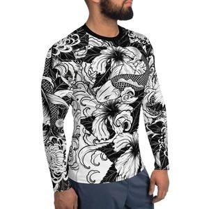 Vente chaude unisexe Gym Fitness Compression Rash Guard chemise confortable respirant séchage rapide maillots de bain Spandex/Polyester complet - Product Image 5