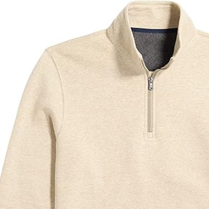 T-shirt à manches longues en tissu interlock 100% polyester de haute qualité, col zippé 1/4, unisexe, vêtements de sport, veste d'été à 1/4 zip - Product Image 4