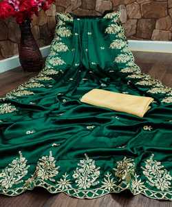 Saree de travail de broderie avec chemisier non cousu pour femme indienne et pakistanaise par vêtements ethniques ApparelGarment - Product Image 5