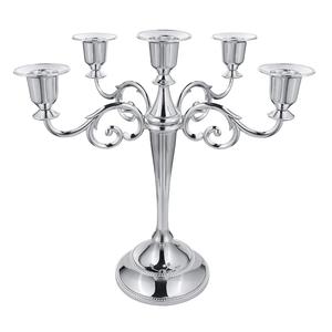 เชิงเทียนโลหะ 5 แขน หรูหรา สีตามสั่ง สำหรับตกแต่งงานแต่งงาน ของประดับตกแต่งโต๊ะกลางสุดหรู และของตกแต่งบ้านสไตล์นอร์ดิก - Product Image 2