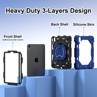 Étui robuste en silicone pour tablette PC, coque antichoc avec support pour stylet pour iPad Mini 7 A17 Pro Mini 6 8.3
