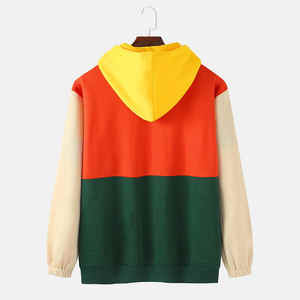 Sweats à capuche d'hiver tendance multicolores à contraste de couleurs, personnalisez votre propre design, streetwear pour hommes, polyester/coton, molleton de coton - Product Image 2