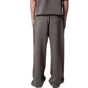 Pantalón Jogger de algodón Vintage de alta calidad para hombre, pantalón dulce lavado con ácido, Logo, ropa de calle, pantalones de chándal acampanados, Parte delantera plana de talla grande - Product Image 5