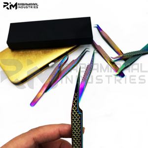 แหนบต่อขนตาสแตนเลสสตีล RMI รับทำโลโก้แบรนด์ส่วนตัว คุณภาพสูง สีพลาสมาหลากหลาย - Product Image 5