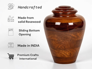 Handcrafted Rosewood Cremation Urn <b>Large</b> Wooden Funeral Urn for Ashes Memorial <b>Keepsake</b> <b>Box</b> Decorative Cremation Urn for Ashes - Product Image 6