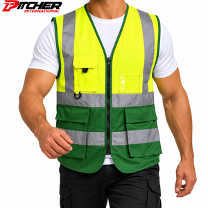 Chaleco de Trabajo Reflectante de Alta Visibilidad para Hombre Pitcher International, Chaleco de Seguridad con Cremallera - Product Image 4