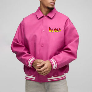 แจ็กเก็ตผ้าโพลีเอสเตอร์สำหรับผู้ชายเสื้อแจ็กเก็ตผ้าโพลีเอสเตอร์แบบ100% สำหรับผู้ชายสีทึบมีสายสะพายไหล่ขนาดใหญ่กระดุมแบบเต็มปุ่มสำหรับผู้ชายทีมตัวแทน - Product Image 1