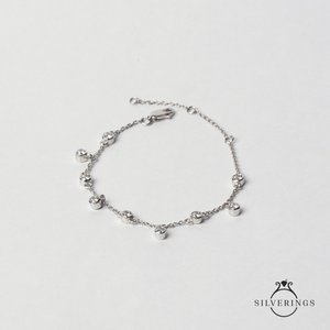 Silverings Pulsera de tenis de plata de ley 925 con circonita Mi Amor, chapado en oro de 14K y rodio, y piedra de diamante como material principal, joyería - Product Image 5