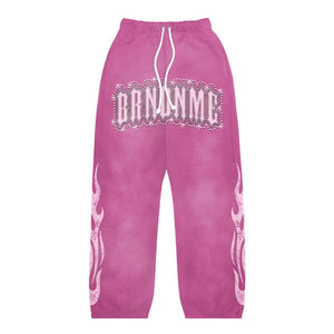 Conjunto Deportivo de Pantalones Deportivos de Algodón 100% de Alta Calidad con Bordado Personalizado, Lavado Ácido, Estilo Flare, para Hombre - Product Image 3