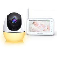 Monitor de Bebé Anicebb con Pantalla IPS de 4.3 Pulgadas, Video PTZ 720P, Sin WiFi, Cámara de Seguridad con Grabación en Tarjeta TF, Luz Nocturna y VOX